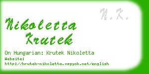 nikoletta krutek business card